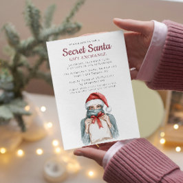 ヘッドスカーフ付き女の子シークレットサンタクリスマスパーティー 招待状