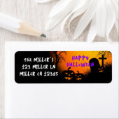 ヘッドストーンクロスとパンプキンハロウィーン ラベル (インサイチュ)