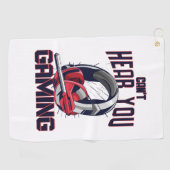 ヘッドセット付きゲームデザイン ゴルフタオル (横)