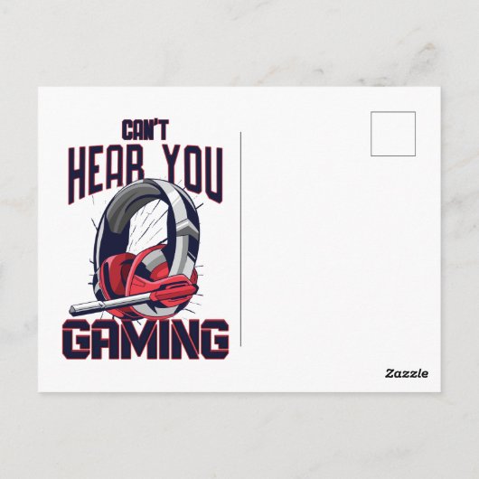 ヘッドセット付きゲームデザイン ポストカード (裏面)