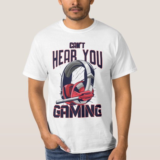 ヘッドセット付きゲームデザイン Tシャツ (正面)