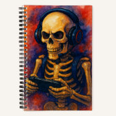 ヘッドセット付き水彩骨格ゲーマー ノートブック (正面)