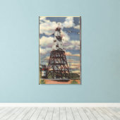 ヘッドタワー、ミキシングプラント、シャスタダム キャンバスプリント (インサイチュ (ウッドフロア))