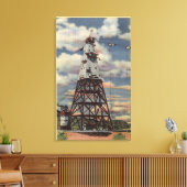 ヘッドタワー、ミキシングプラント、シャスタダム キャンバスプリント (インサイチュ (リビング))