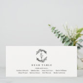 ヘッドテーブルカード編集可能カラー – ファンシーイニシャル 招待状 (スタンド正面)