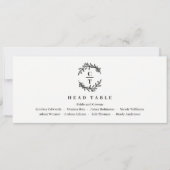 ヘッドテーブルカード編集可能カラー – ファンシーイニシャル 招待状 (正面)