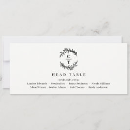 ヘッドテーブルカード編集可能カラー – ファンシーイニシャル 招待状