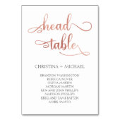 ヘッドテーブルバラ結婚金ゴールドの座席表3.5x5 テーブルナンバー (裏面)