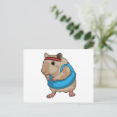 ヘッドバンドをつけたランナーとしてのマウス ポストカード (スタンド正面)