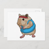 ヘッドバンドをつけたランナーとしてのマウス ポストカード (正面/裏面)