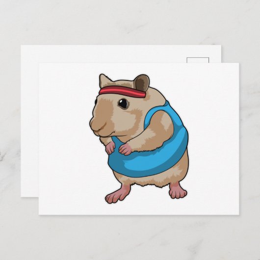 ヘッドバンドをつけたランナーとしてのマウス ポストカード (正面/裏面)