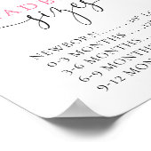 ヘッドバンドサイズ赤ちゃんシャワーピンクフローラ標識 ポスター (角)