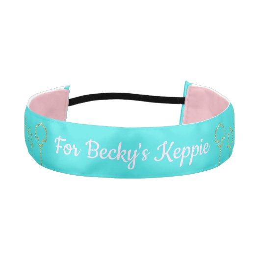 ヘッドバンドハヌカーぶら下がった金ゴールドチャーム アスレチックヘッドバンド (正面)