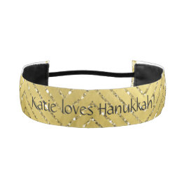 ヘッドバンドハヌカー"シェブロンホリデイ金ゴールド" アスレチックヘッドバンド