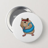 ヘッドバンド付きランナーとしてマウス 缶バッジ (正面&裏面)