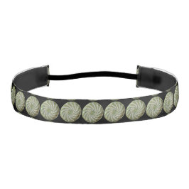 ヘッドバンド – 黒の白と緑のスパイラル