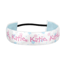 ヘッドバンドHanukkahスター&ハート/ピンク/ブルー アスレチックヘッドバンド