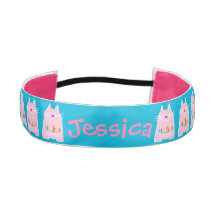 ヘッドバンドHanukkah Cats and Menorhs/Pink/Blue