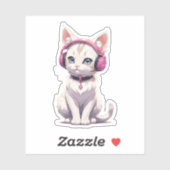 ヘッドフォスタイリッシュンで猫の傾向 シール (シート)