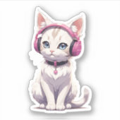 ヘッドフォスタイリッシュンで猫の傾向 シール (正面)