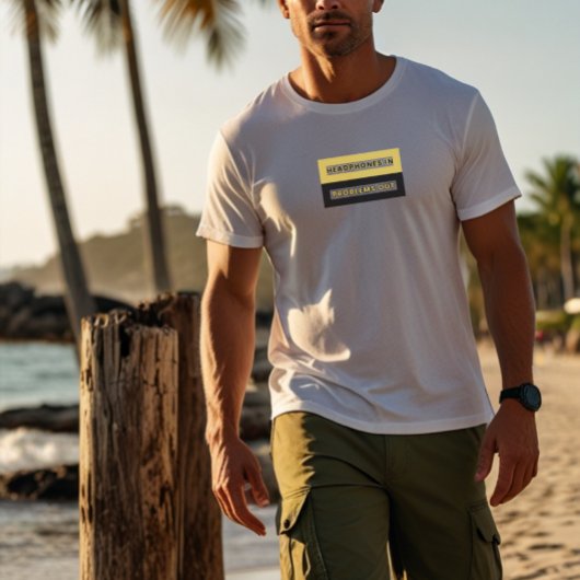 「ヘッドフォンが問題になる」音楽愛好家デザイン Tシャツ