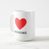 ヘッドフォンが好き コーヒーマグカップ (正面左)