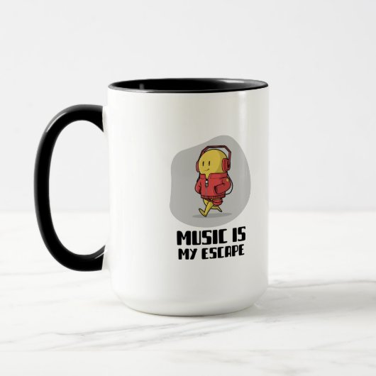 ヘッドフォンで微笑む絵文字 マグカップ (左)