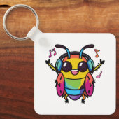 ヘッドフォンで音楽に聞合うハッピーゴキブリ キーホルダー (正面)