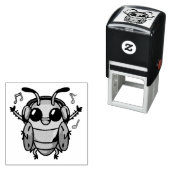 ヘッドフォンで音楽に聞合うハッピーゴキブリ セルフインキングスタンプ (インサイチュ)