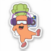 ヘッドフォンで音楽を楽しむ シール (正面)