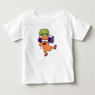ヘッドフォンで音楽を楽しむ ベビーTシャツ
