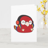 ヘッドフォンで音楽を聴くパラット カード (黄色い花)