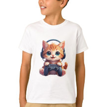 ヘッドフォンとコントローラーを持った猫