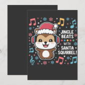 ヘッドフォンとサンタハットのリス – Jingleビート セーブザデート (正面/裏面)