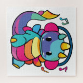 ヘッドフォンと幸せ聞なドラゴンが音楽に。 ジグソーパズル (横)