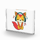ヘッドフォンと幸せ聞なフォックス音楽。 フォトブロック (右)
