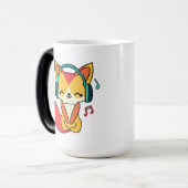 ヘッドフォンと幸せ聞なフォックス音楽。 モーフィングマグカップ (正面左)