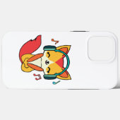 ヘッドフォンと幸せ聞なフォックス音楽。 Case-Mate iPhoneケース (裏面 (横))