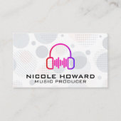 ヘッドフォンとSoundwaveロゴ 名刺 (正面)