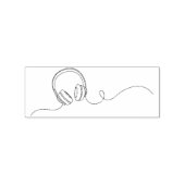 ヘッドフォンによるスピーカ装置 ラバースタンプ (押印)