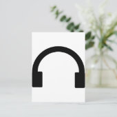 ヘッドフォンのアイコン ポストカード (スタンド正面)