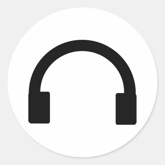 ヘッドフォンのアイコン ラウンドシール (正面)