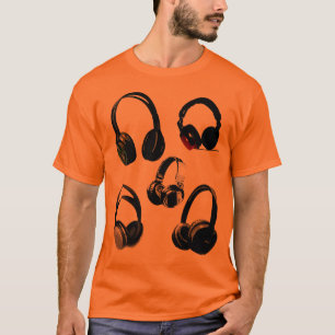 ヘッドフォンのシルエットポップ・アートのアート Tシャツ