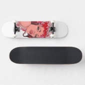 ヘッドフォンのスケートボードで赤頭 スケートボード (横)