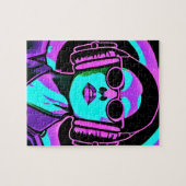 ヘッドフォンの女性AIアート ジグソーパズル (横)