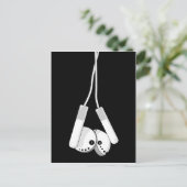 ヘッドフォンの白はがき ポストカード (スタンド正面)