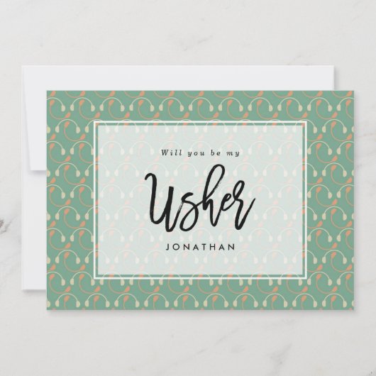 ヘッドフォンは私のアッシャーのプロポーザルのカード サンキューカード (正面)