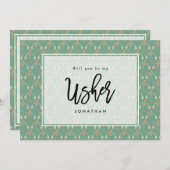 ヘッドフォンは私のアッシャーのプロポーザルのカード サンキューカード (正面/裏面)