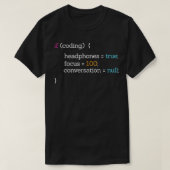 ヘッドフォンもしのコーディングがPythonプロおもしろいグラムに焦点を当てる Tシャツ (デザイン正面)
