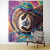ヘッドフォンをつけたナマケモノ タペストリー (インサイチュ)